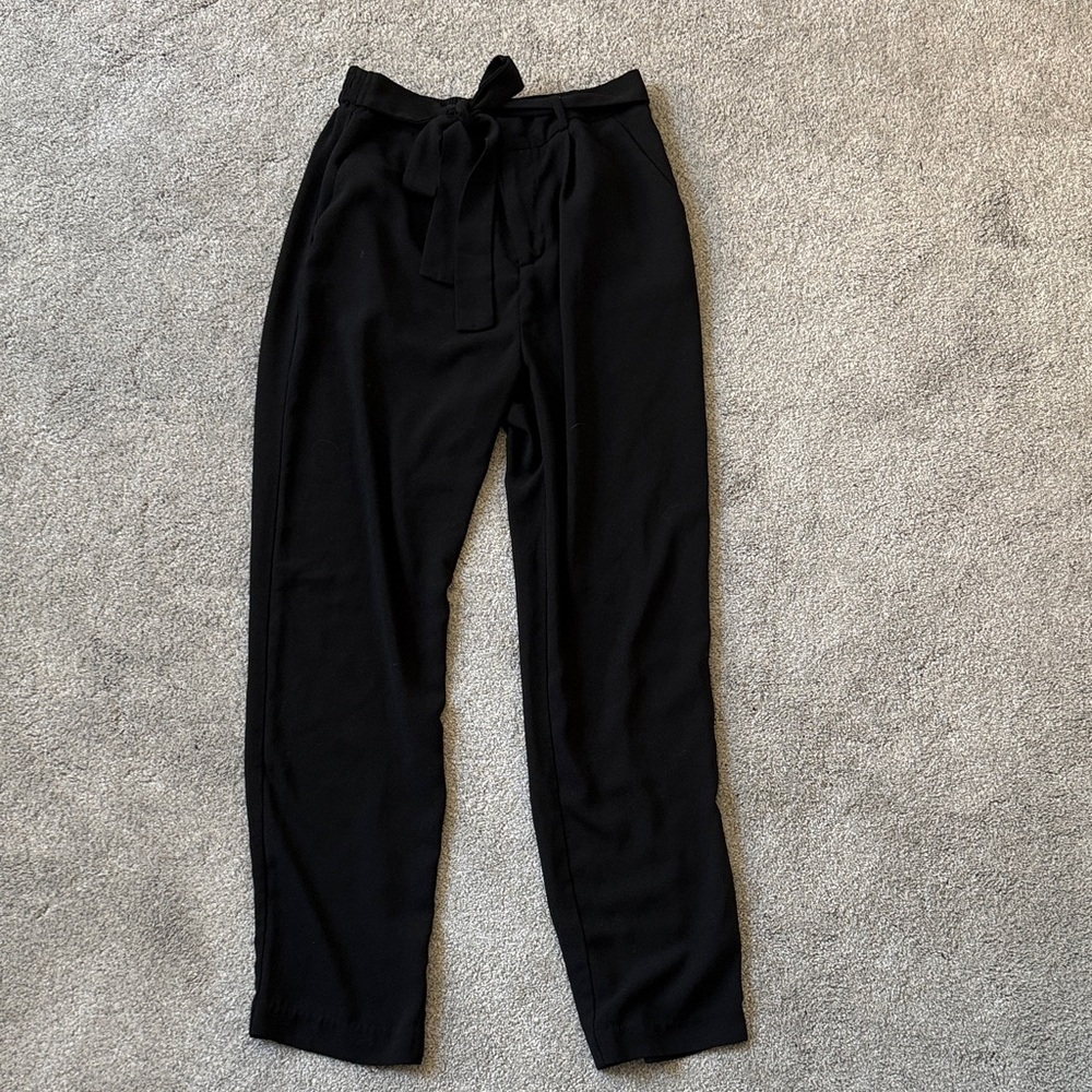 Forever 21 Black Tie-Waist Pants